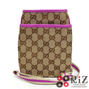 Gucci shoulder bag GG Canvas Sherry Line vibrant pink